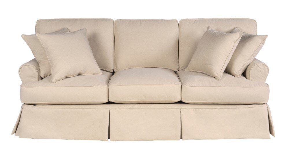 Sunset Trading - Horizon 4 Piece Slipcovered Living Room Set - Washable Moisture and Stain Resistant Tan Performance Fabric - SU-1176-84-4P veiw 3