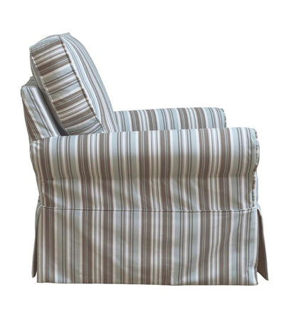 Sunset Trading - Horizon Slipcovered Swivel Rocking Chair - Performance Fabric - Blue Striped - SU-114993-395225 veiw 4