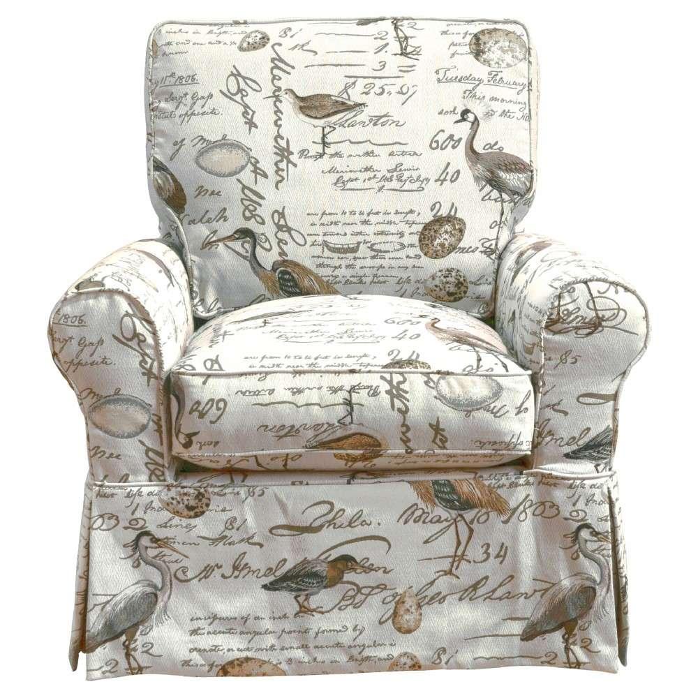 Sunset Trading - Horizon Slipcovered Swivel Rocking Chair - Bird Script - SU-114993-854825 veiw 1