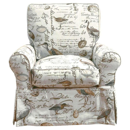 Sunset Trading - Horizon Slipcovered Swivel Rocking Chair - Bird Script - SU-114993-854825 veiw 1