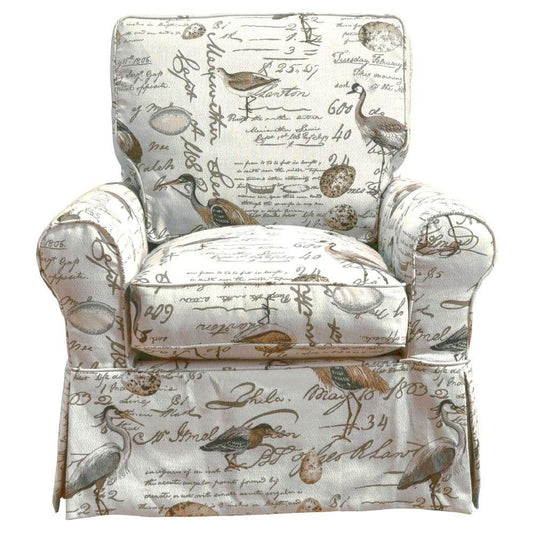 Sunset Trading - Horizon Slipcovered Swivel Rocking Chair - Bird Script - SU-114993-854825 veiw 1