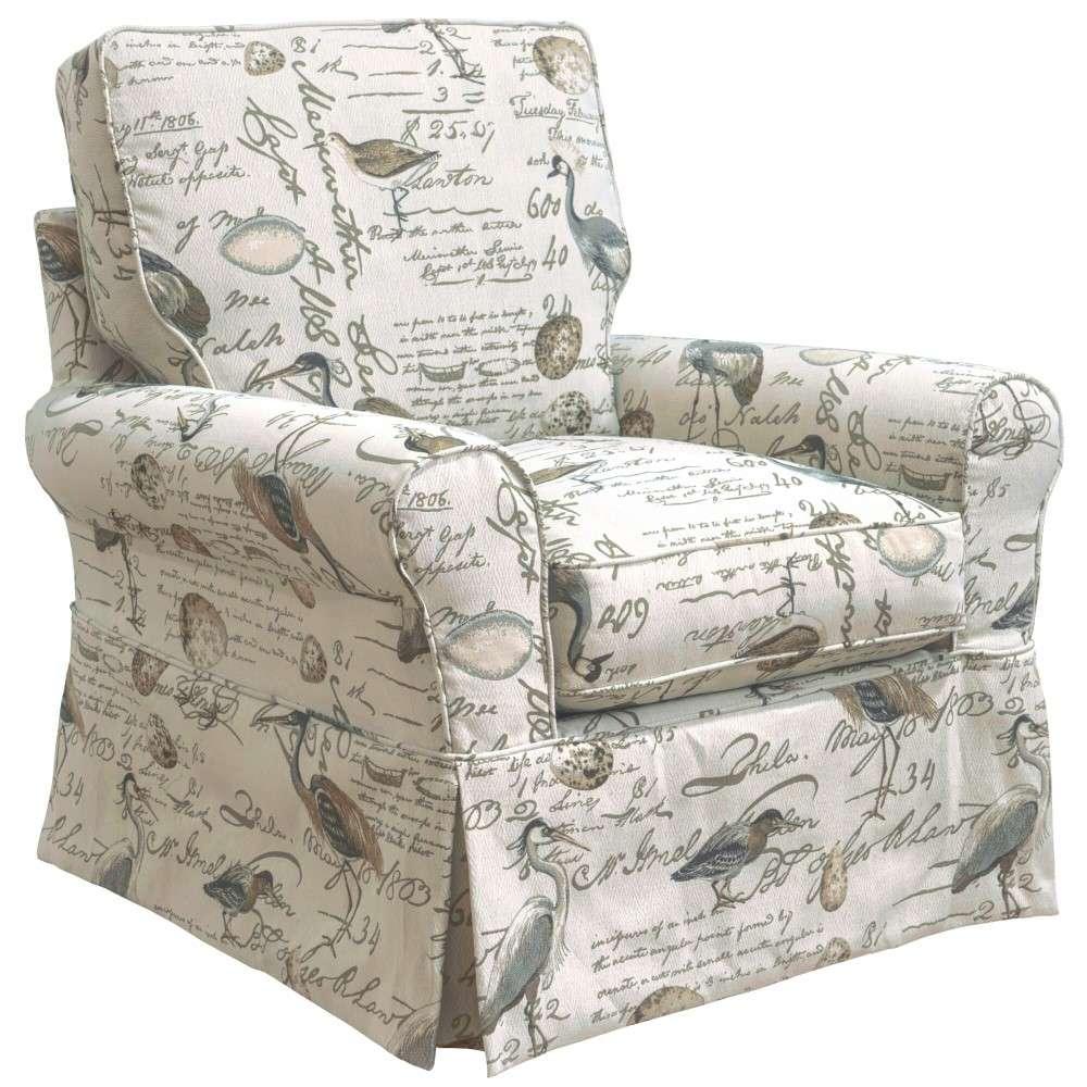 Sunset Trading - Horizon Slipcovered Swivel Rocking Chair - Bird Script - SU-114993-854825 veiw 2