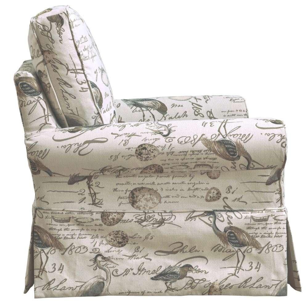 Sunset Trading - Horizon Slipcovered Swivel Rocking Chair - Bird Script - SU-114993-854825 veiw 3