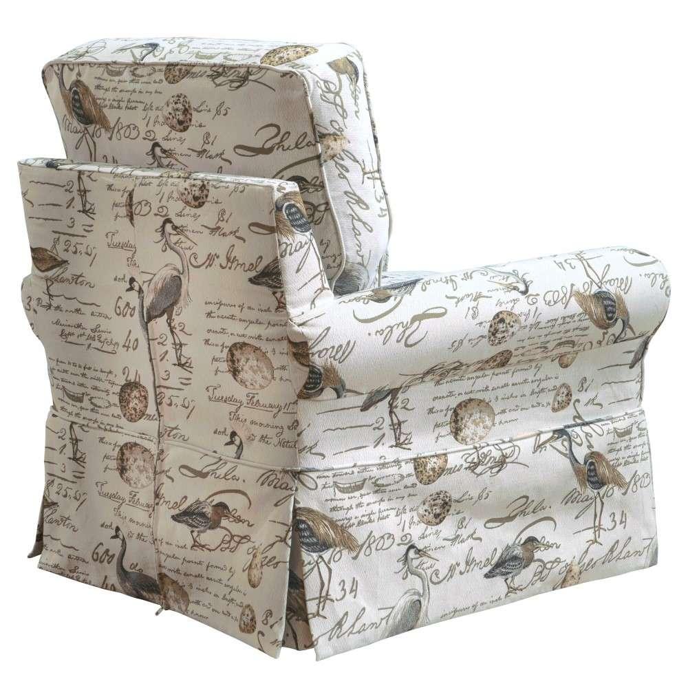 Sunset Trading - Horizon Slipcovered Swivel Rocking Chair - Bird Script - SU-114993-854825 veiw 4