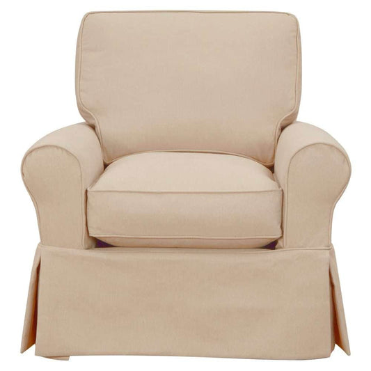 Sunset Trading - Horizon Slipcovered Swivel Rocking Chair Stain Resistant Performance Fabric Tan - SU-114993-391084 veiw 1