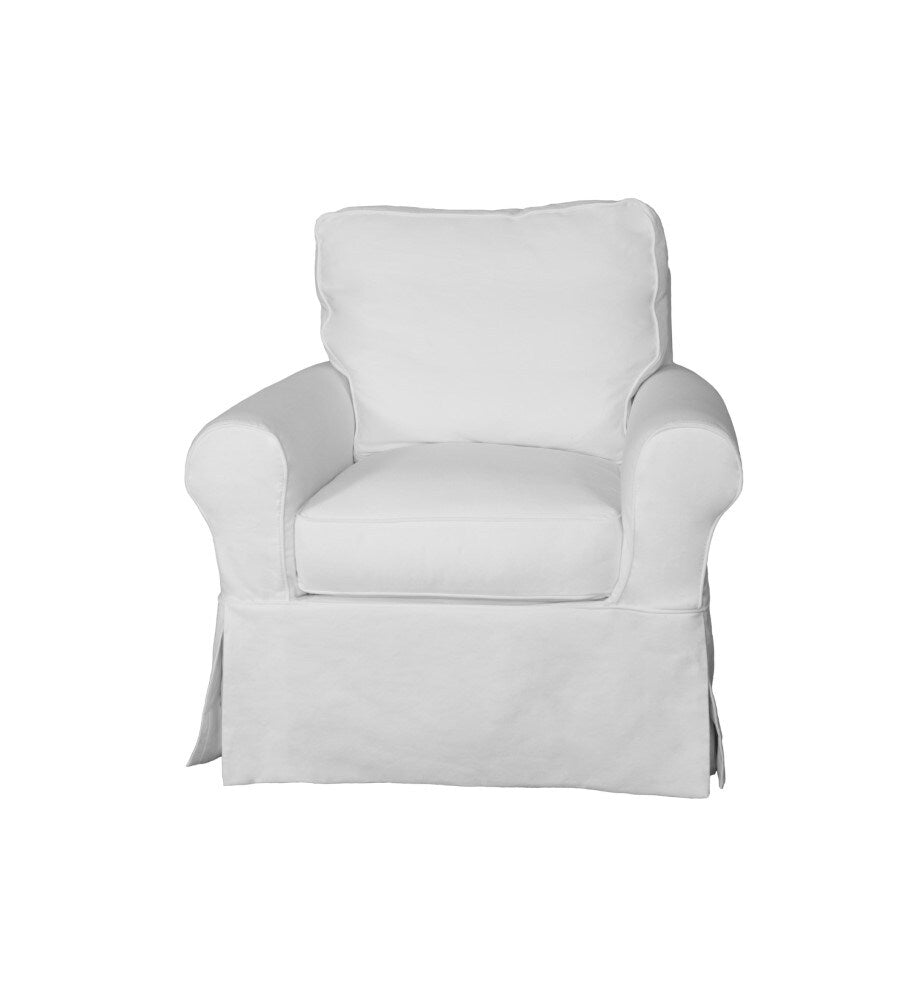 Sunset Trading - Horizon Slipcovered Swivel Rocking Chair Performance White - SU-114993-391081 veiw 1