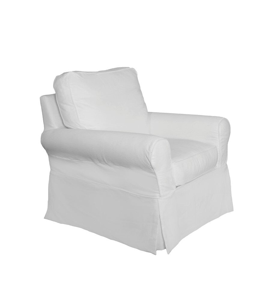 Sunset Trading - Horizon Slipcovered Swivel Rocking Chair Performance White - SU-114993-391081 veiw 2