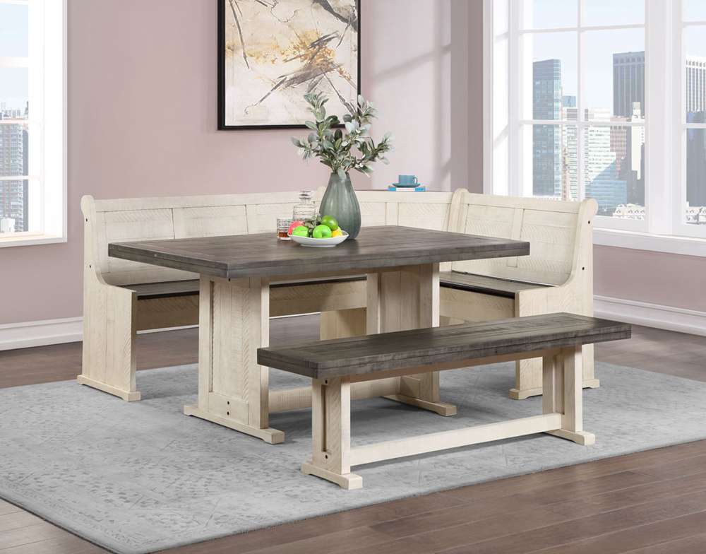 Sunset Trading -  Sunny Dining Nook Table Set White - VH-8400-WG veiw 2