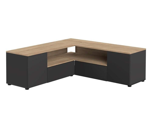 TEMAHOME - Angle Tv Stand in Black / Oak Color - X3241X0776A01 veiw 1