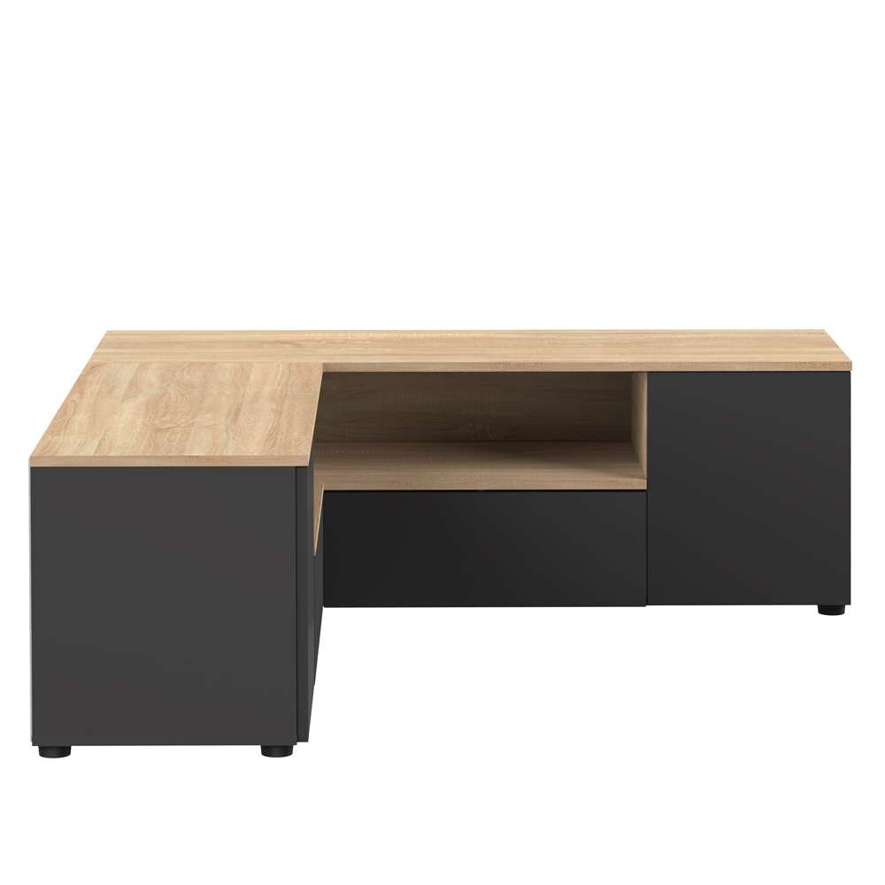 TEMAHOME - Angle Tv Stand in Black / Oak Color - X3241X0776A01 veiw 3