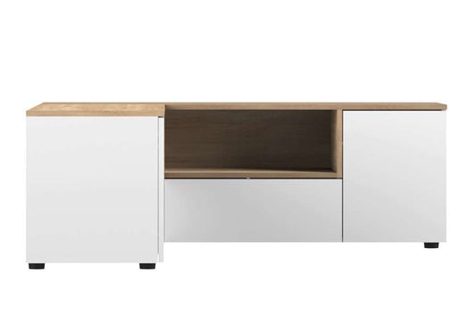 TEMAHOME - Angle Tv Stand in Oak Color / White - X3241X0321A01 veiw 1