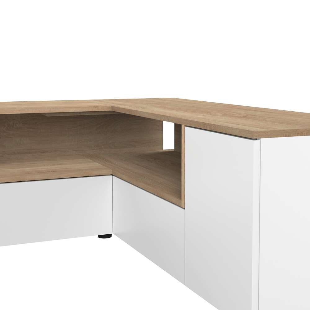 TEMAHOME - Angle Tv Stand in Oak Color / White - X3241X0321A01 veiw 4