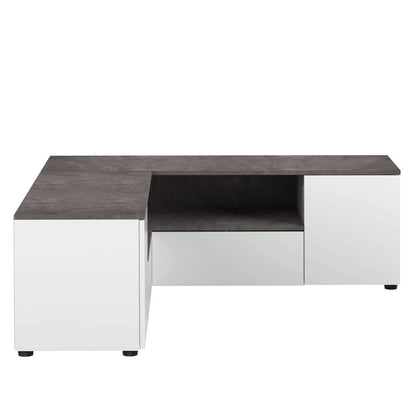 TEMAHOME - Angle Tv Stand in White / Concrete Look - X3241X0621A01 veiw 3