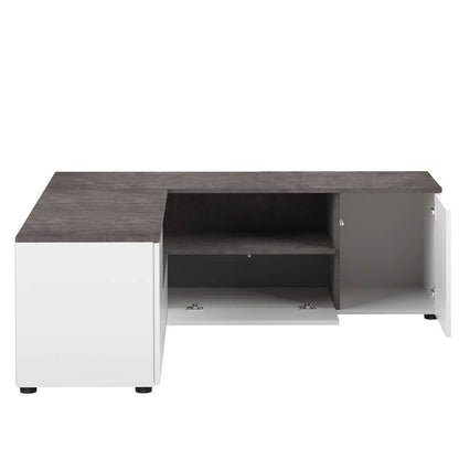 TEMAHOME - Angle Tv Stand in White / Concrete Look - X3241X0621A01 veiw 4