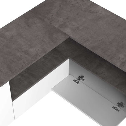 TEMAHOME - Angle Tv Stand in White / Concrete Look - X3241X0621A01 veiw 5