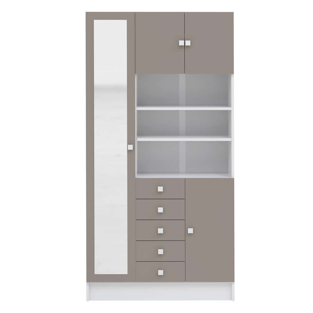 TEMAHOME - Combi Tall Bathroom Cabinet in White / Taupe - X6054X2191A17 veiw 2