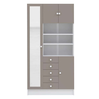 TEMAHOME - Combi Tall Bathroom Cabinet in White / Taupe - X6054X2191A17 veiw 2