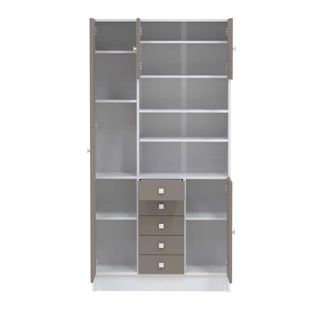 TEMAHOME - Combi Tall Bathroom Cabinet in White / Taupe - X6054X2191A17 veiw 3