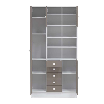 TEMAHOME - Combi Tall Bathroom Cabinet in White / Taupe - X6054X2191A17 veiw 3