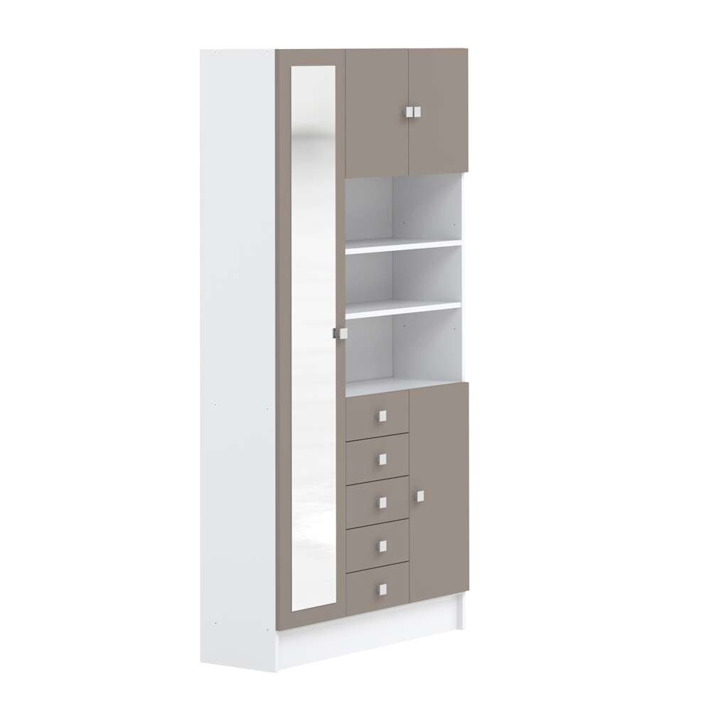 TEMAHOME - Combi Tall Bathroom Cabinet in White / Taupe - X6054X2191A17 veiw 5