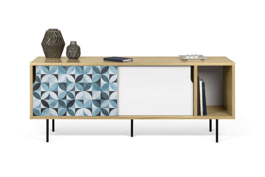 TEMAHOME - Dann 165 Tiles Petal Sideboard in Oak / Pure White & Vinyl / Black - 9500404795 veiw 2