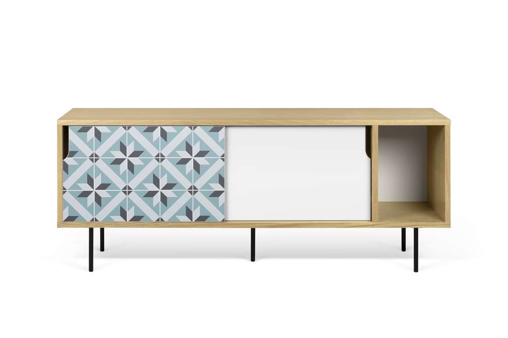 TEMAHOME - Dann 165 Tiles Star Sideboard in Oak / Pure White & Vinyl / Black - 9500403545 veiw 1