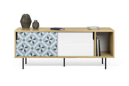 TEMAHOME - Dann 165 Tiles Star Sideboard in Oak / Pure White & Vinyl / Black - 9500403545 veiw 2