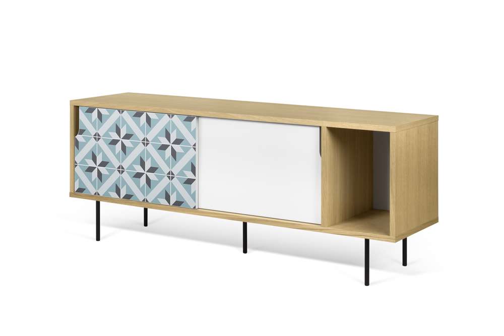TEMAHOME - Dann 165 Tiles Star Sideboard in Oak / Pure White & Vinyl / Black - 9500403545 veiw 3