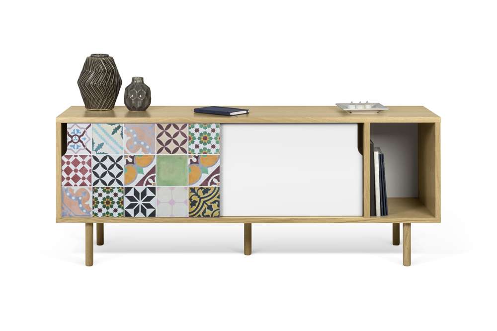 TEMAHOME - Dann 165 Tiles Patchwork Sideboard in Oak / Pure White & Vinyl / Oak - 9500404115 veiw 2