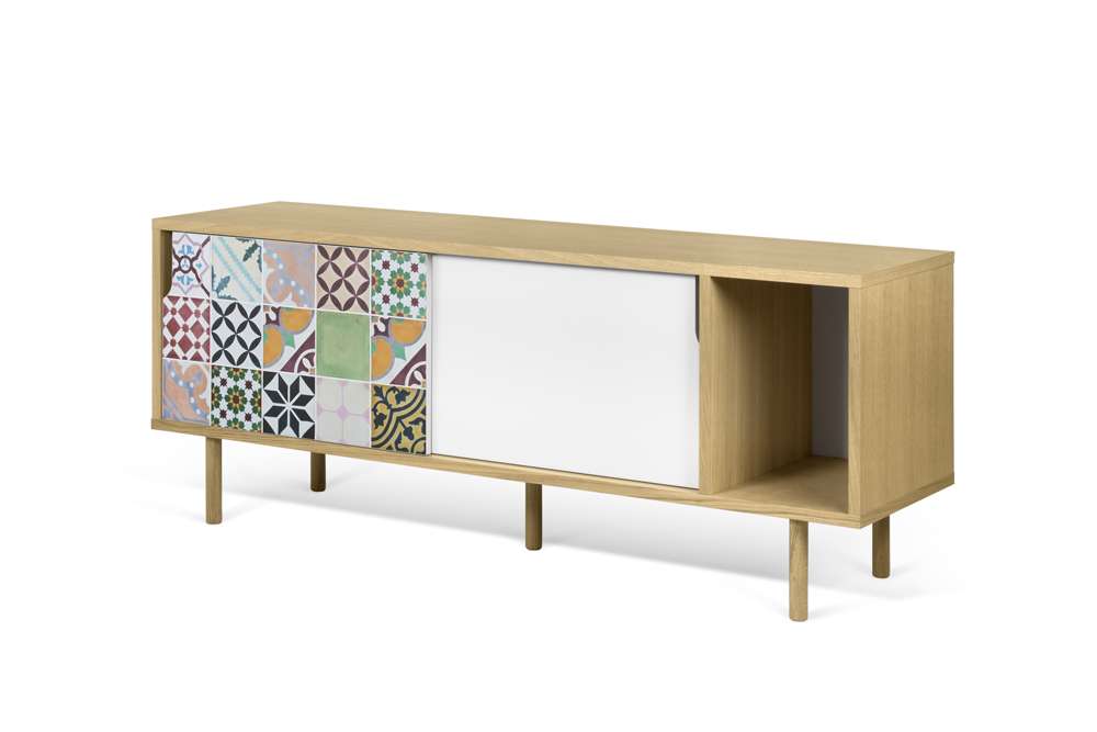 TEMAHOME - Dann 165 Tiles Patchwork Sideboard in Oak / Pure White & Vinyl / Oak - 9500404115 veiw 3