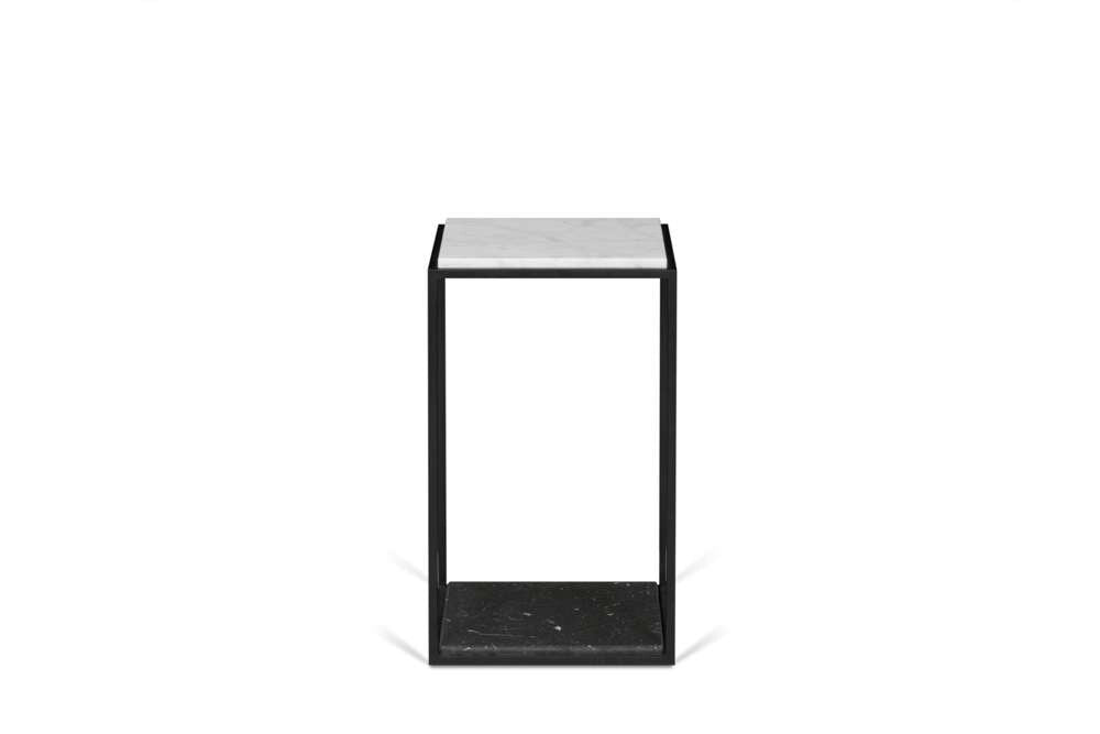TEMAHOME - Forrest Marble Side Table in White & Black Marble / Black - 9500628641 veiw 1