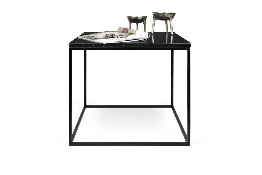TEMAHOME - Gleam 20x20 Marble-Top Side Table in Black Marble / Black Lacquered Steel - 9500625978 veiw 2