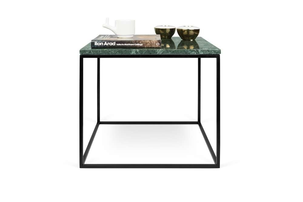 TEMAHOME - Gleam 20x20 Marble-Top Side Table in Green Marble / Black Lacquered Steel - 9500626029 veiw 2