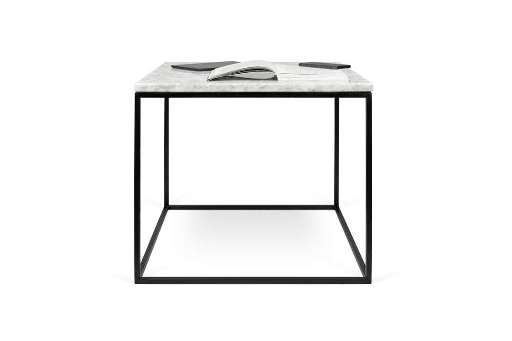 TEMAHOME - Gleam 20x20 Marble-Top Side Table in White Marble / Black Lacquered Steel - 9500625985 veiw 2