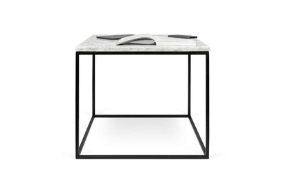 TEMAHOME - Gleam 20x20 Marble-Top Side Table in White Marble / Black Lacquered Steel - 9500625985 veiw 2