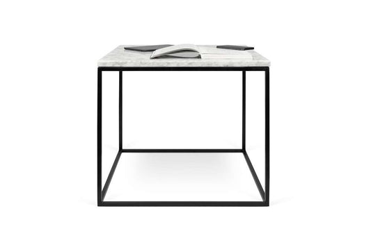 TEMAHOME - Gleam 20x20 Marble-Top Side Table in White Marble / Black Lacquered Steel - 9500625985 veiw 2