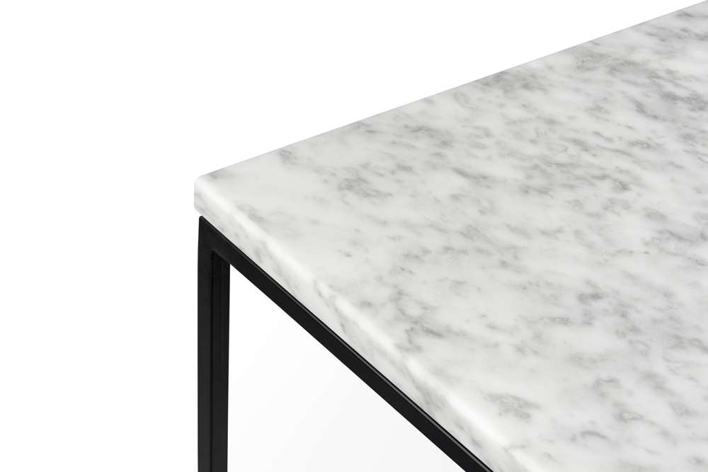TEMAHOME - Gleam 20x20 Marble-Top Side Table in White Marble / Black Lacquered Steel - 9500625985 veiw 4