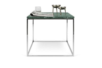 TEMAHOME - Gleam 20x20 Marble-Top Side Table in Green Marble / Chrome - 9500626449 veiw 3