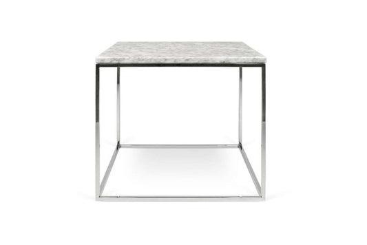 TEMAHOME - Gleam 20x20 Marble-Top Side Table in White Marble / Chrome - 9500626081 veiw 1