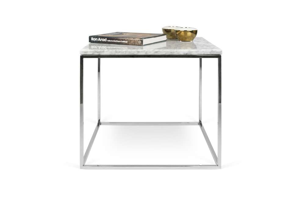 TEMAHOME - Gleam 20x20 Marble-Top Side Table in White Marble / Chrome - 9500626081 veiw 2