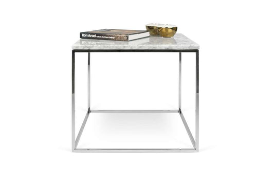 TEMAHOME - Gleam 20x20 Marble-Top Side Table in White Marble / Chrome - 9500626081 veiw 2