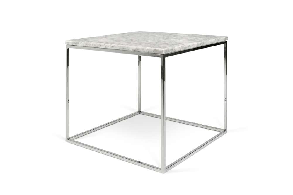 TEMAHOME - Gleam 20x20 Marble-Top Side Table in White Marble / Chrome - 9500626081 veiw 5