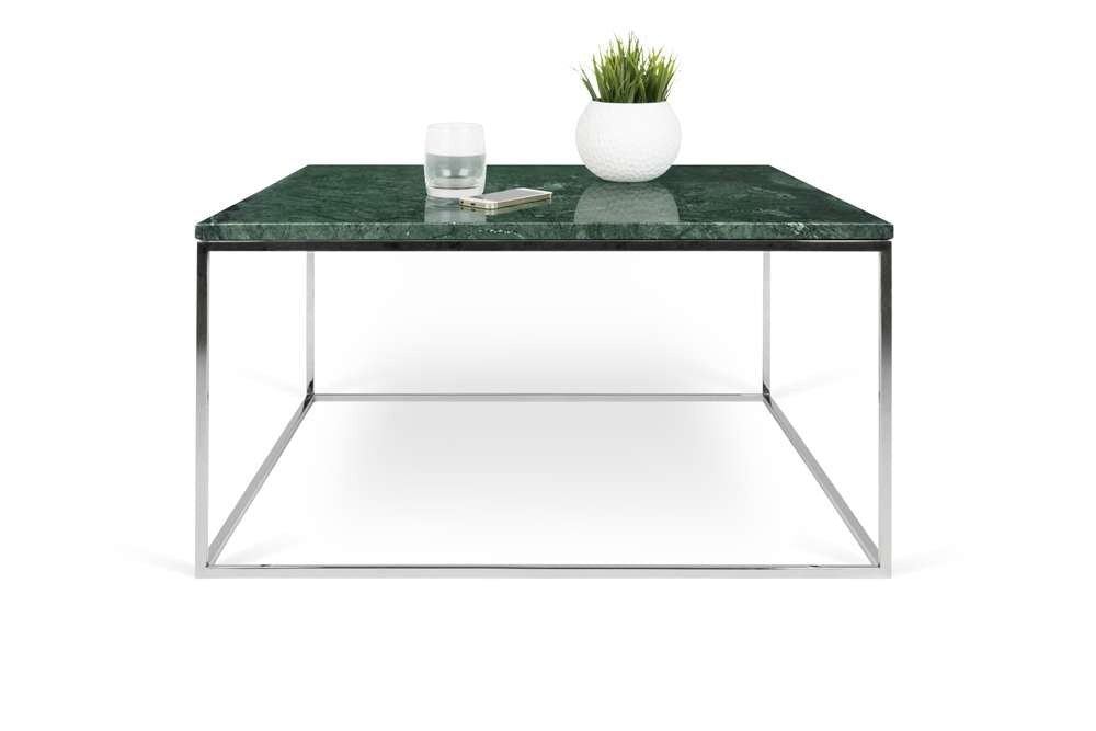 TEMAHOME - Gleam 30x30 Marble-Top Coffee Table in Green Marble / Chrome - 9500626227 veiw 2
