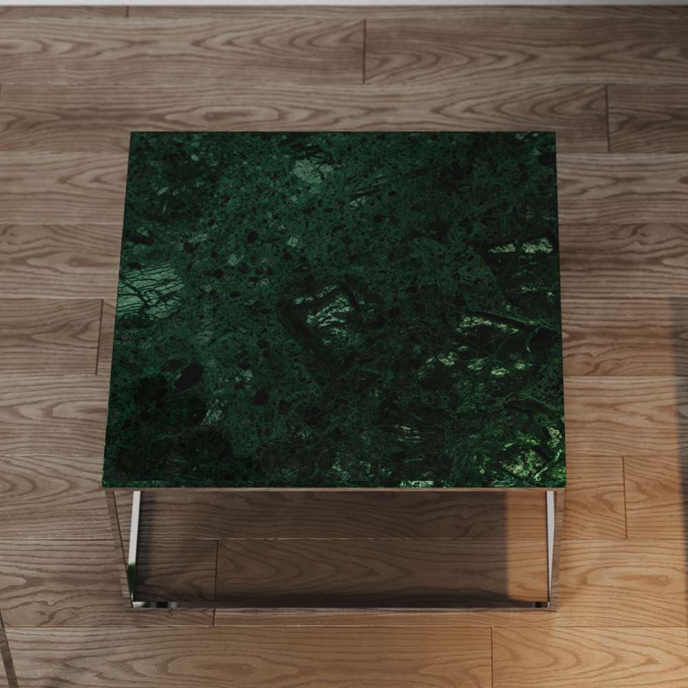TEMAHOME - Gleam 30x30 Marble-Top Coffee Table in Green Marble / Chrome - 9500626227 veiw 4