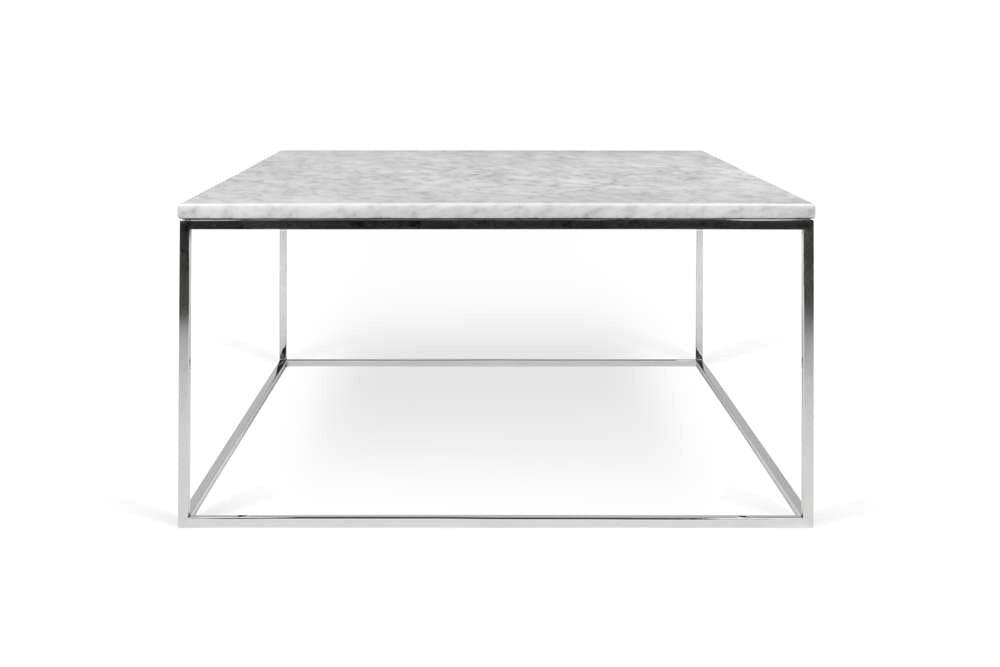 TEMAHOME - Gleam 30x30 Marble-Top Coffee Table in White Marble / Chrome - 9500626210 veiw 1