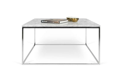 TEMAHOME - Gleam 30x30 Marble-Top Coffee Table in White Marble / Chrome - 9500626210 veiw 2