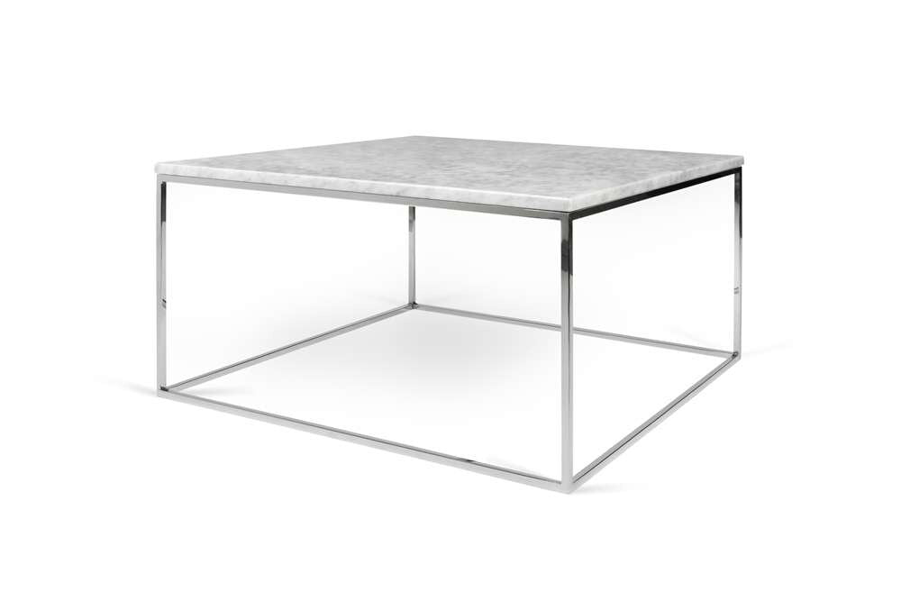 TEMAHOME - Gleam 30x30 Marble-Top Coffee Table in White Marble / Chrome - 9500626210 veiw 3