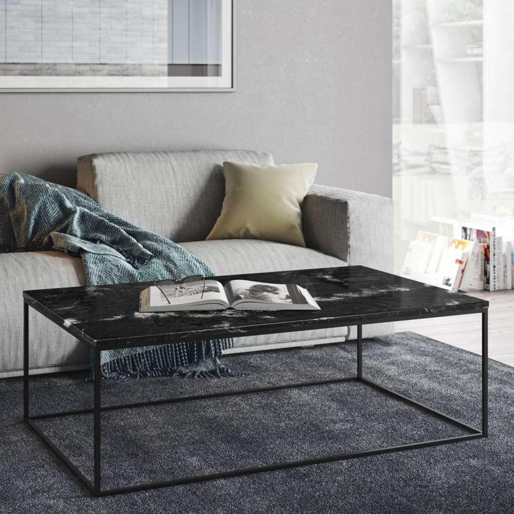 TEMAHOME - Gleam 47x30-Top Marble Coffee Table in Black Marble / Black Lacquered Steel - 9500625992 veiw 4