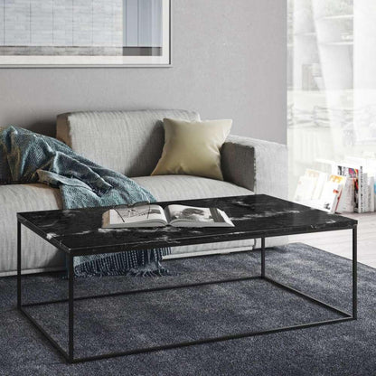 TEMAHOME - Gleam 47x30-Top Marble Coffee Table in Black Marble / Black Lacquered Steel - 9500625992 veiw 4