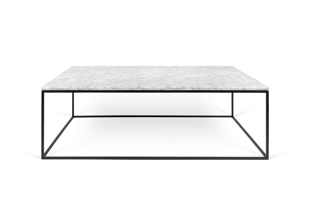 TEMAHOME - Gleam 47x30-Top Marble Coffee Table in White Marble / Black Lacquered Steel - 9500626005 veiw 1